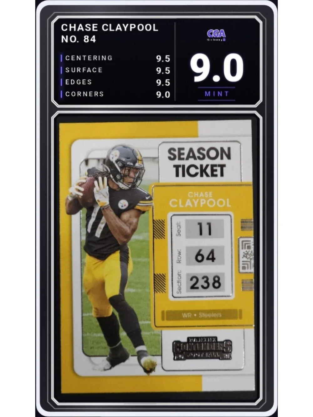 2021 Panini Contenders #84 Chase Claypool Steelers NFL - CGA 9.0 Digital Grade